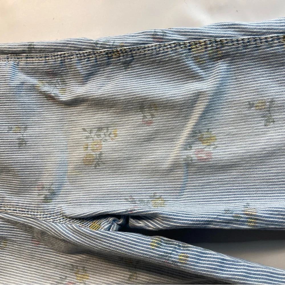 Osh Kosh BGosh vintage girls denim bibs striped floral 4T
